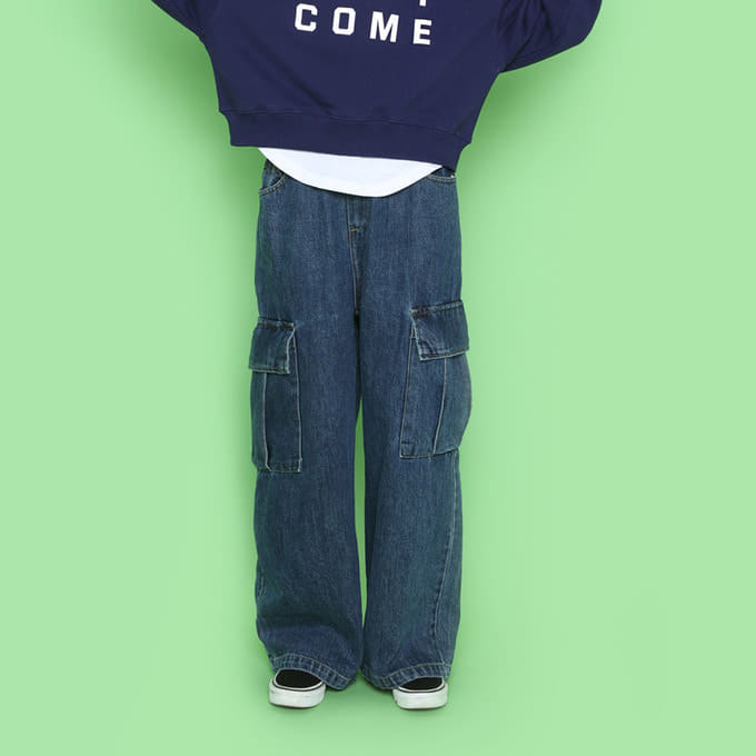 Jenny Basic - Korean Children Fashion - #discoveringself - 2402 Denim Cargo Pants