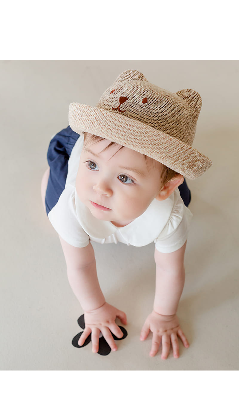 Kids Clara - Korean Baby Fashion - #babyboutiqueclothing - Johnny Bear Baby Straw Hat