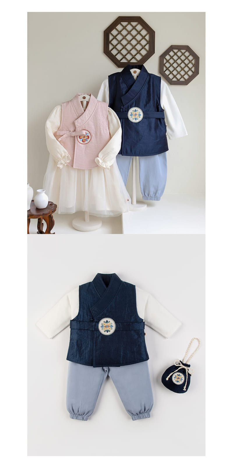 Kids Clara - Korean Baby Fashion - #babyclothing - Gaonnuri Vest Top Bottom Boy Baby Hanbok Set - 3