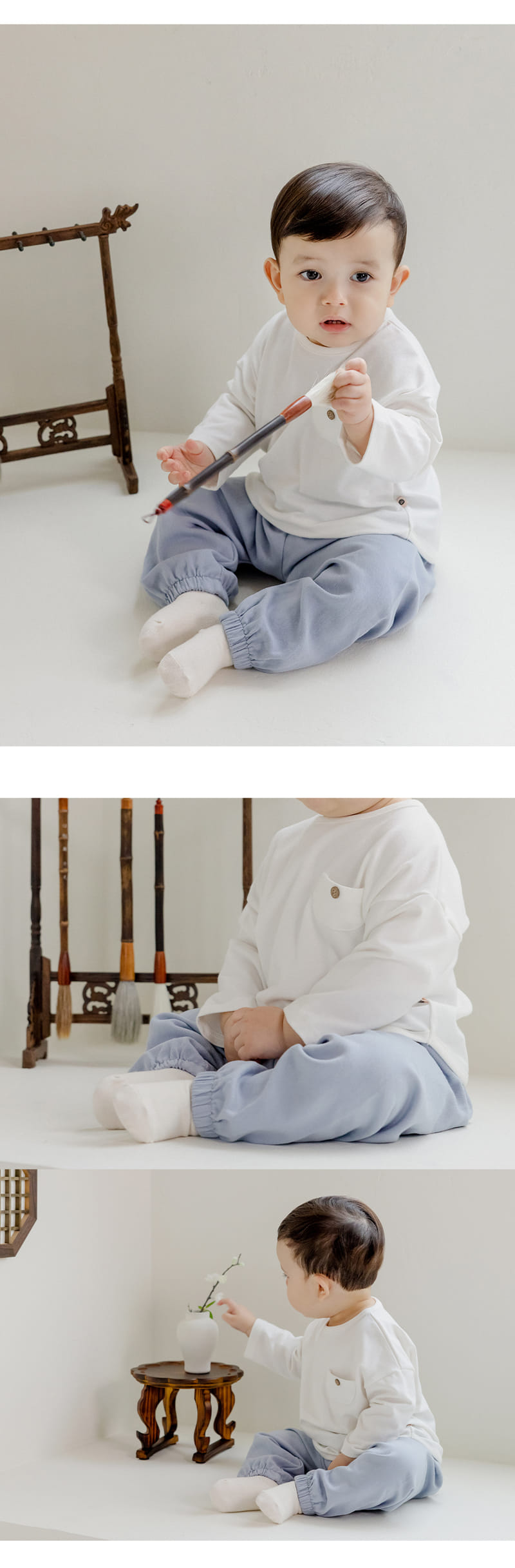 Kids Clara - Korean Baby Fashion - #babyclothing - Gaonnuri Vest Top Bottom Boy Baby Hanbok Set - 4