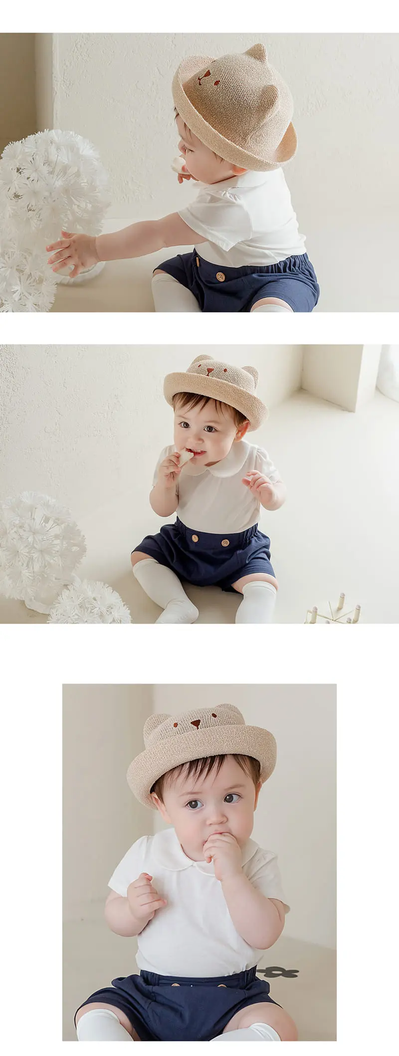 Kids Clara - Korean Baby Fashion - #babyfashion - Johnny Bear Baby Straw Hat - 3