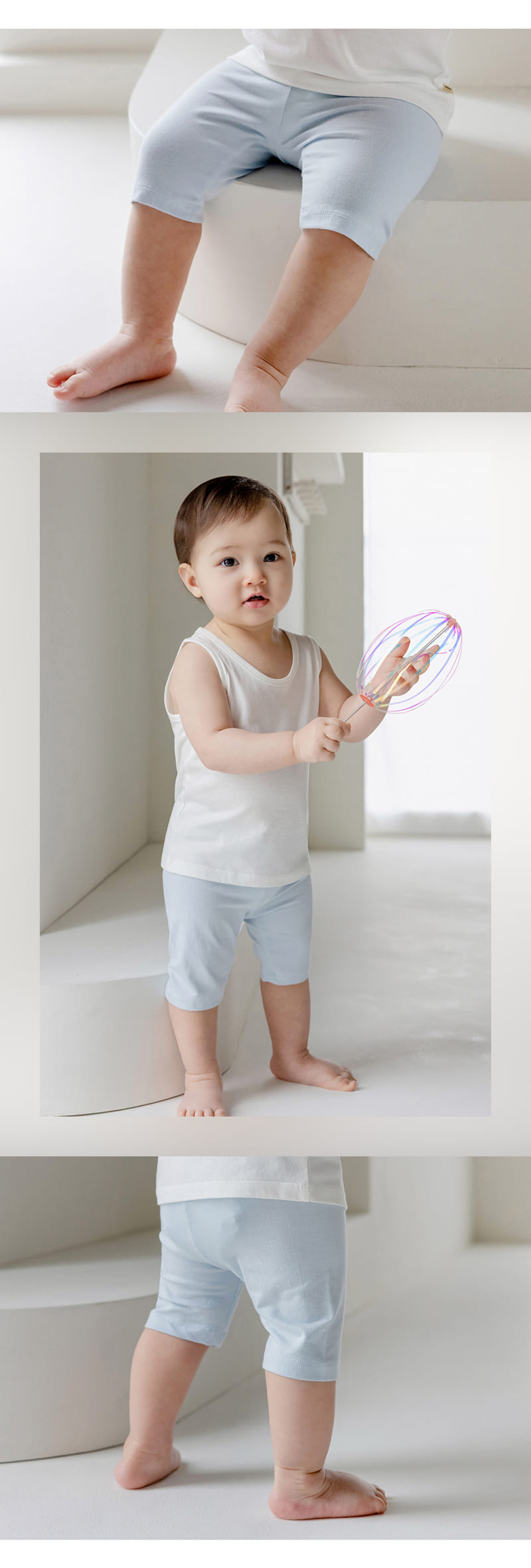Kids Clara - Korean Baby Fashion - #babyfashion - Pure Basic Baby Half Leggings - 7