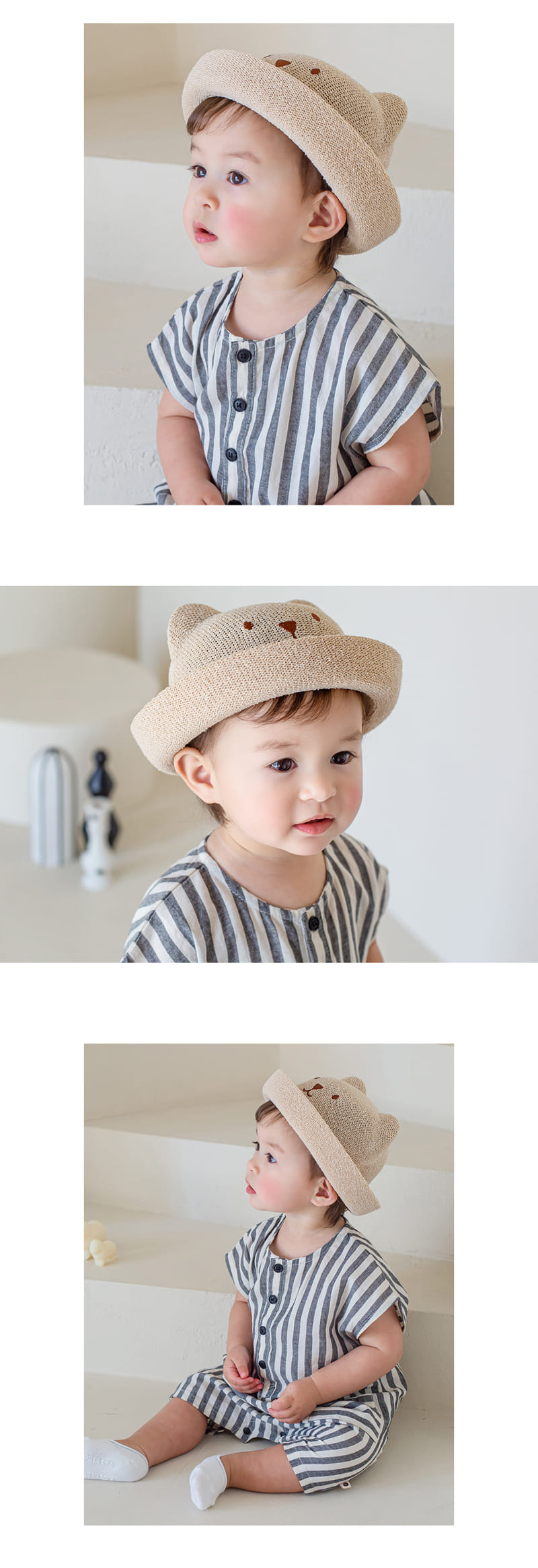 Kids Clara - Korean Baby Fashion - #babyfashion - Johnny Bear Baby Straw Hat - 4