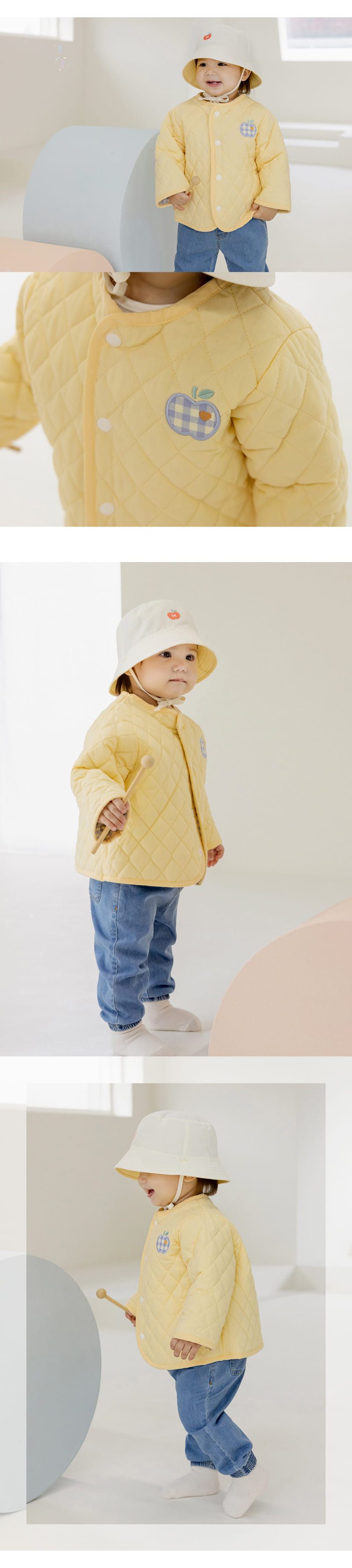 Kids Clara - Korean Baby Fashion - #babygirlfashion - Eulian Quilting Reversible Baby Jacket - 5