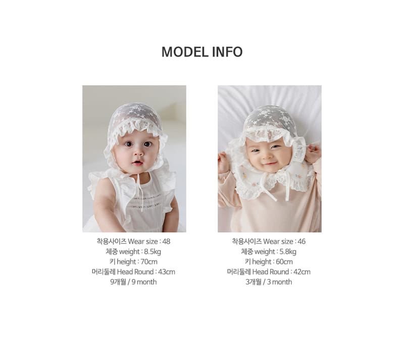 Kids Clara - Korean Baby Fashion - #babygirlfashion - Mello Lace Baby Bonnet - 10