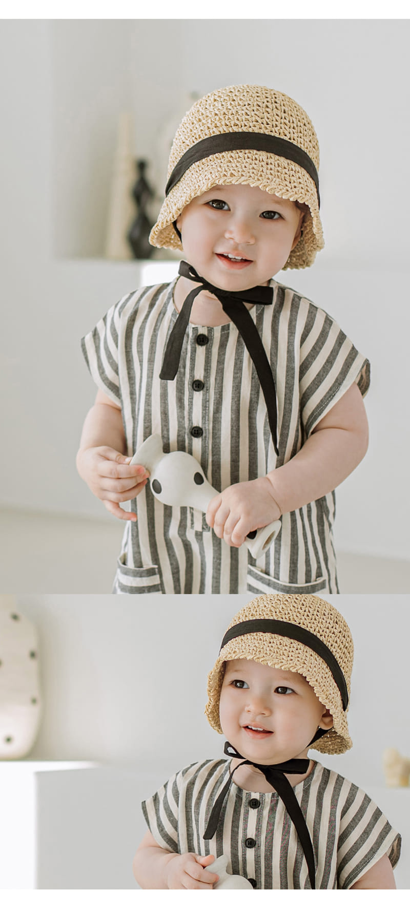 Kids Clara - Korean Baby Fashion - #babygirlfashion - Torry Baby Straw Bucket Hat - 7