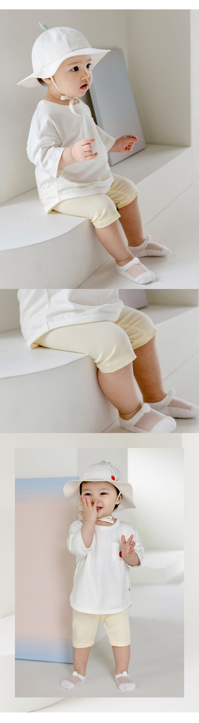 Kids Clara - Korean Baby Fashion - #babygirlfashion - Pure Basic Baby Half Leggings - 9