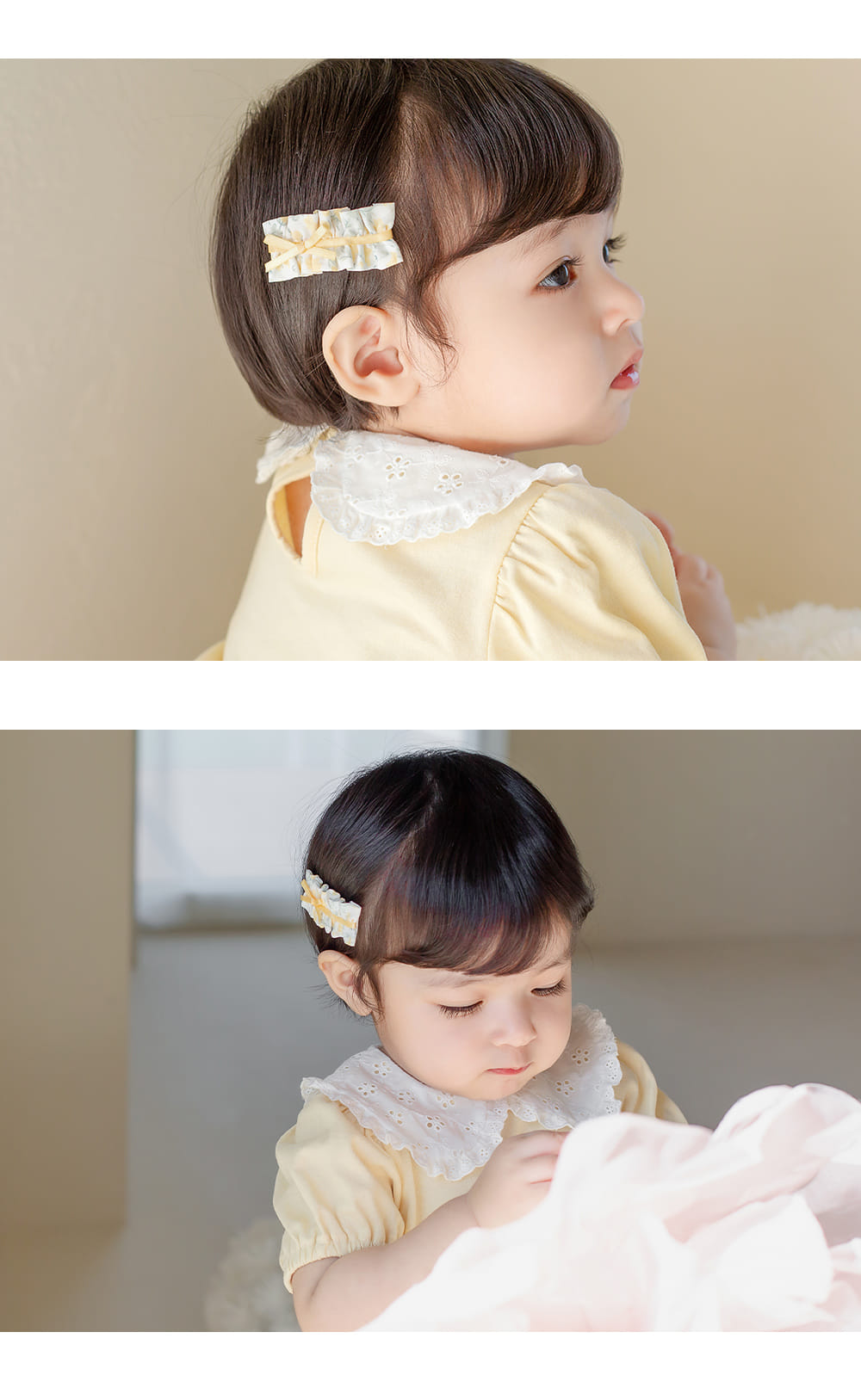 Kids Clara - Korean Baby Fashion - #babygirlfashion - Lian Baby Ticking Set (5ea1set) - 3