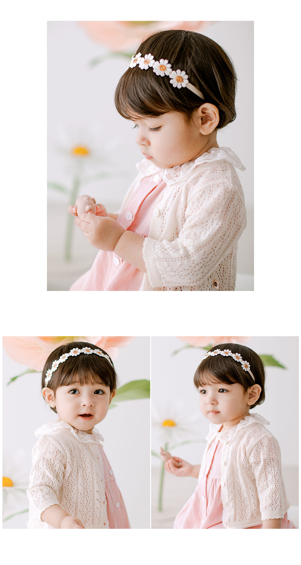 Kids Clara - Korean Baby Fashion - #babygirlfashion - Flower Liver Baby Hair Band (5ea 1set) - 5
