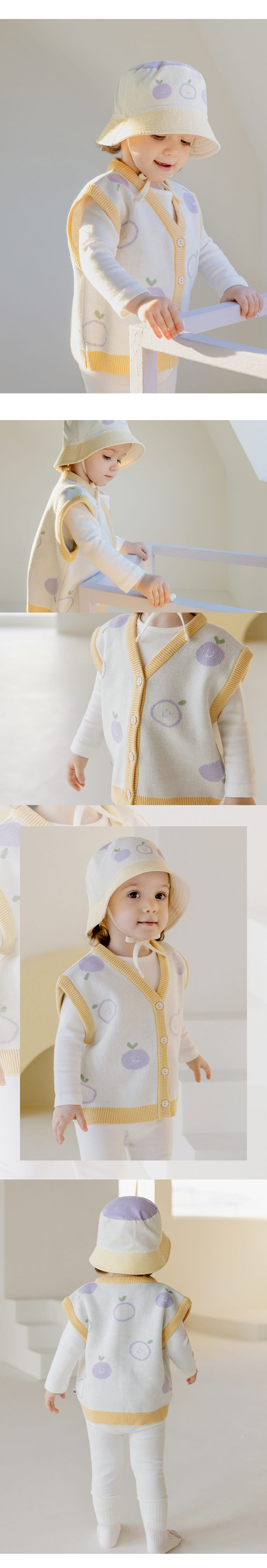 Kids Clara - Korean Baby Fashion - #babylifestyle - Purple Berry Knit Baby Vest - 2