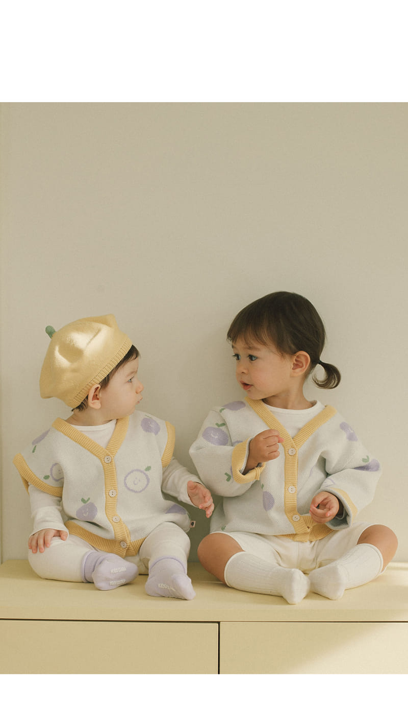 Kids Clara - Korean Baby Fashion - #babylifestyle - Purple Berry Knit Baby Cardigan