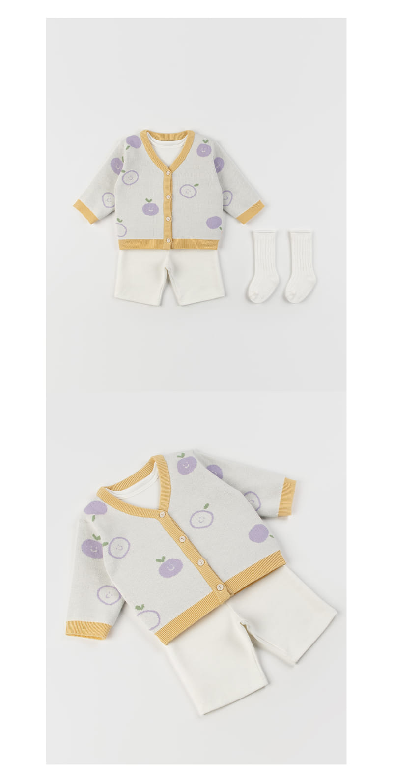 Kids Clara - Korean Baby Fashion - #babyootd - Purple Berry Knit Baby Cardigan - 3
