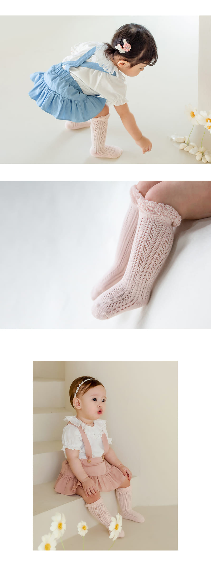 Kids Clara - Korean Baby Fashion - #babyootd - Double Ray Baby Knee Socks (5ea 1set) - 3