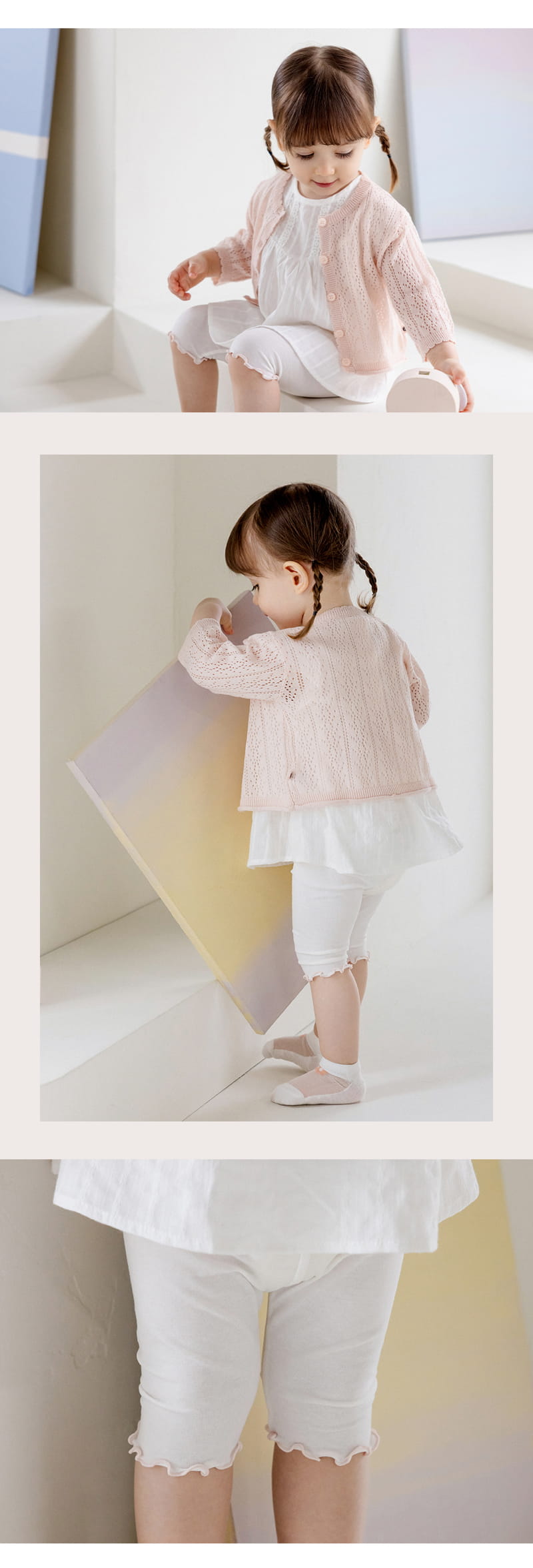 Kids Clara - Korean Baby Fashion - #babyootd - Hasmin Baby Short Leggings - 5