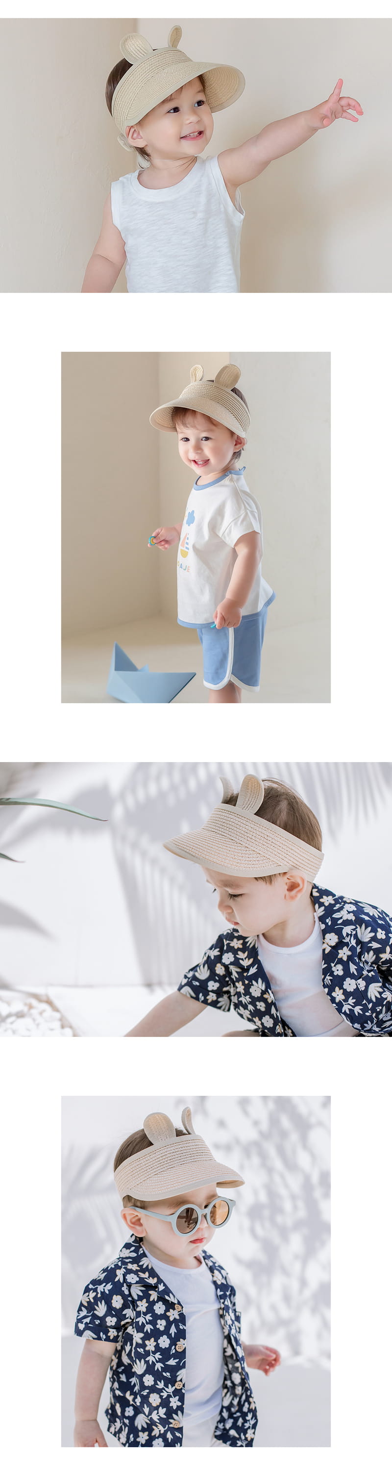 Kids Clara - Korean Baby Fashion - #babyoninstagram - Rabbit Straw Baby Sun Cap - 4