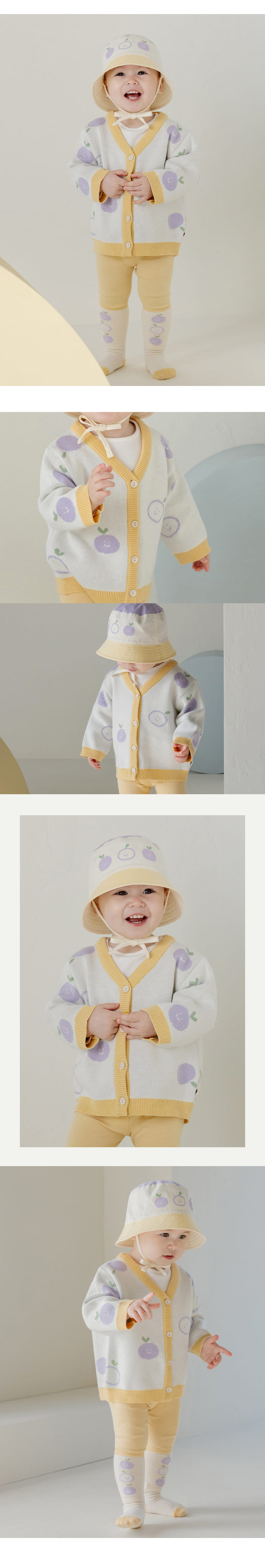 Kids Clara - Korean Baby Fashion - #babyootd - Purple Berry Knit Baby Cardigan - 4
