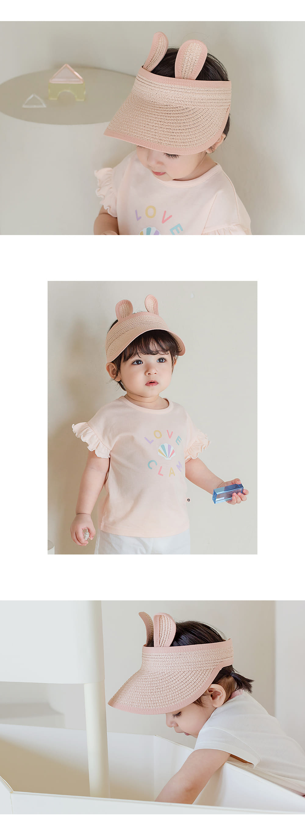 Kids Clara - Korean Baby Fashion - #babyoutfit - Rabbit Straw Baby Sun Cap - 6