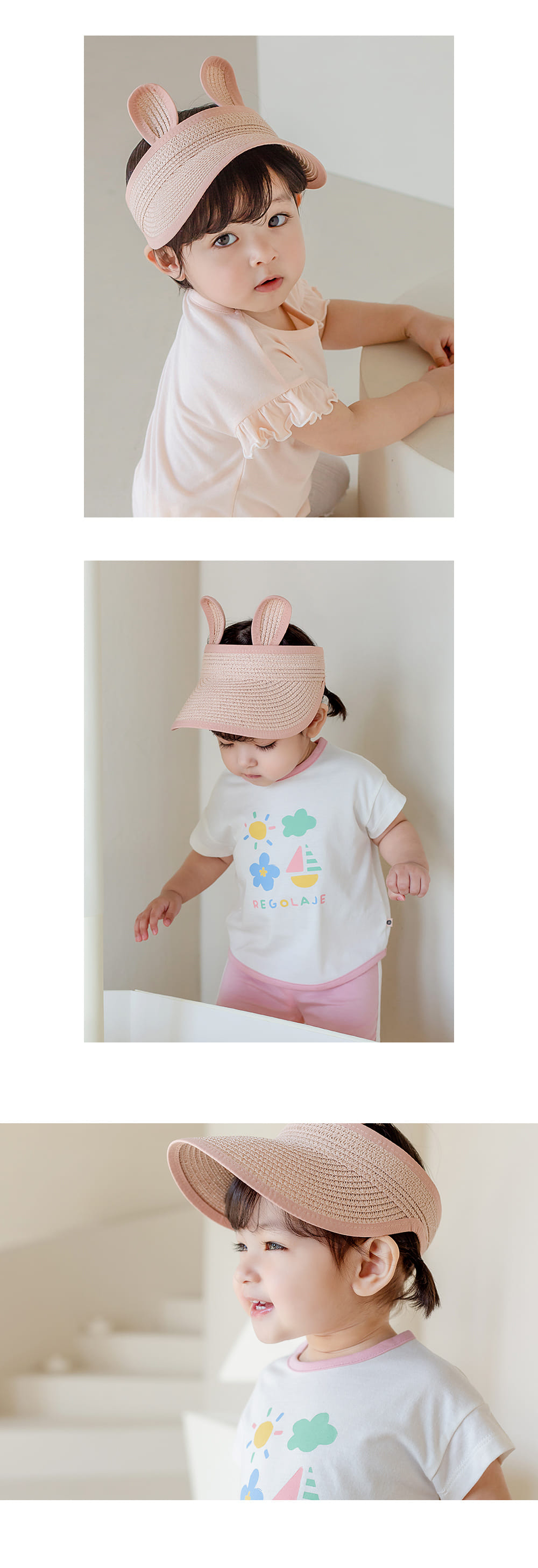 Kids Clara - Korean Baby Fashion - #babywear - Rabbit Straw Baby Sun Cap - 7