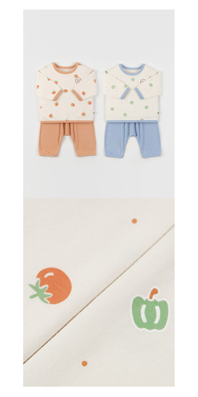 Kids Clara - Korean Baby Fashion - #babywear - Vage Rounge Baby Top Bottom Set - 4