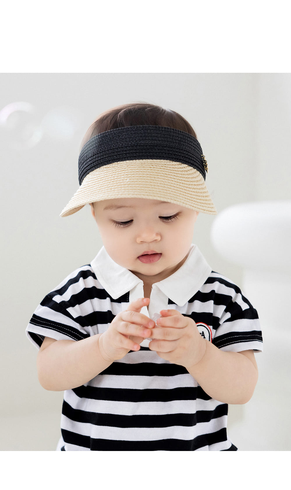 Kids Clara - Korean Baby Fashion - #onlinebabyboutique - Tote Baby Straw Sun Cap