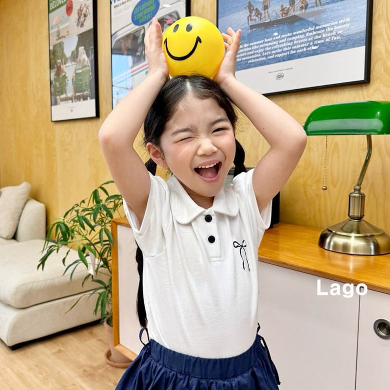 Lago - Korean Children Fashion - #Kfashion4kids - Ribbon Collar Tee - 7