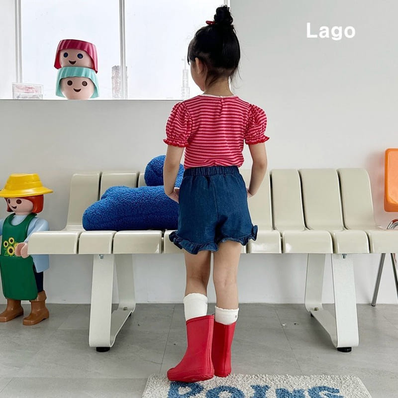 Lago - Korean Children Fashion - #Kfashion4kids - Juju Frill Denim Pants - 8
