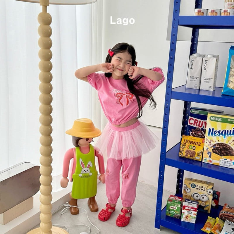 Lago - Korean Children Fashion - #Kfashion4kids - Ribbon Mesh Jogger - 5
