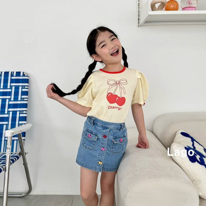 Lago - Korean Children Fashion - #Kfashion4kids - Macaroon Wrap Denim Pants - 3