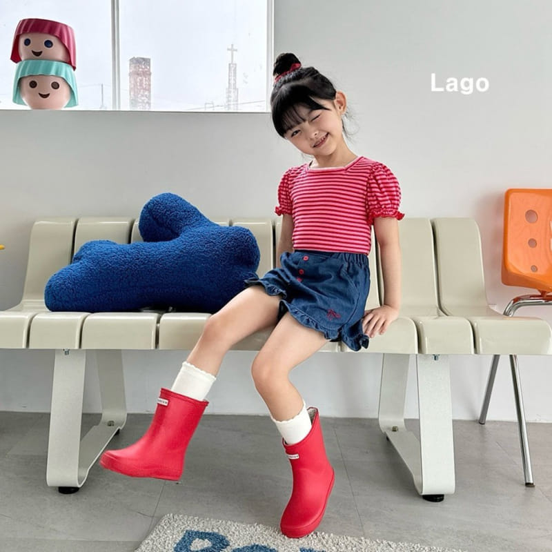 Lago - Korean Children Fashion - #designkidswear - Juju Frill Denim Pants - 2
