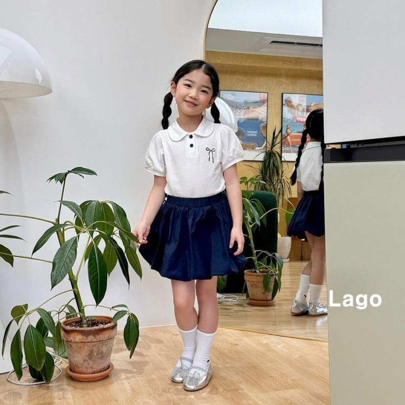 Lago - Korean Children Fashion - #discoveringself - Ribbon Collar Tee - 2