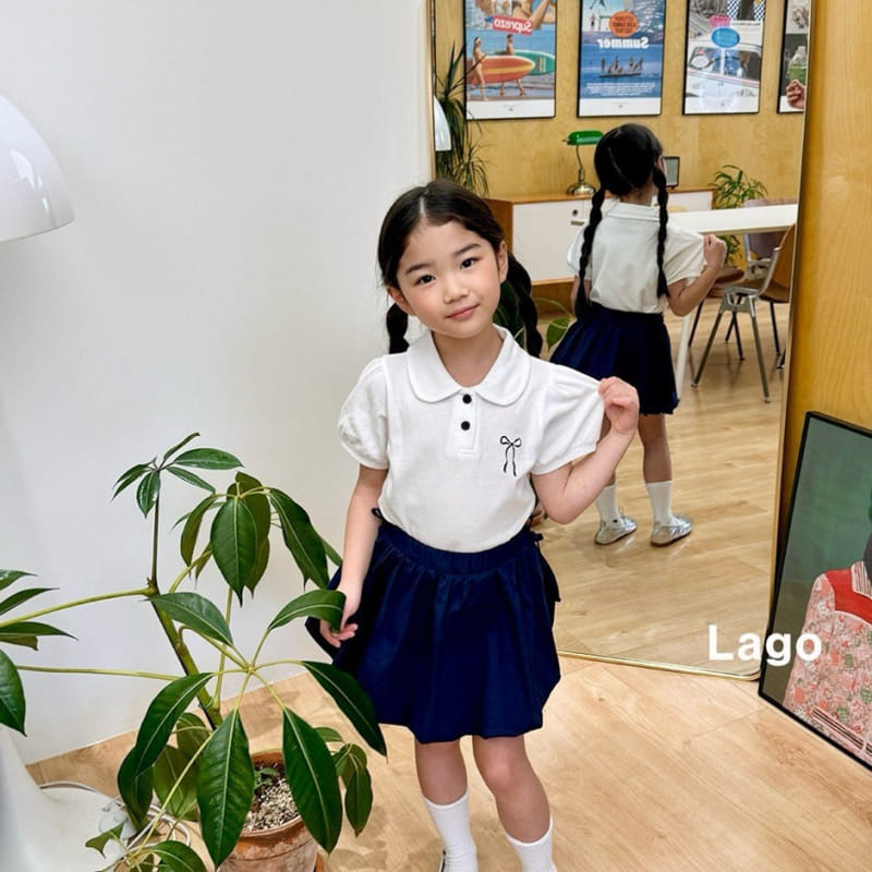 Lago - Korean Children Fashion - #fashionkids - Ribbon Collar Tee - 3