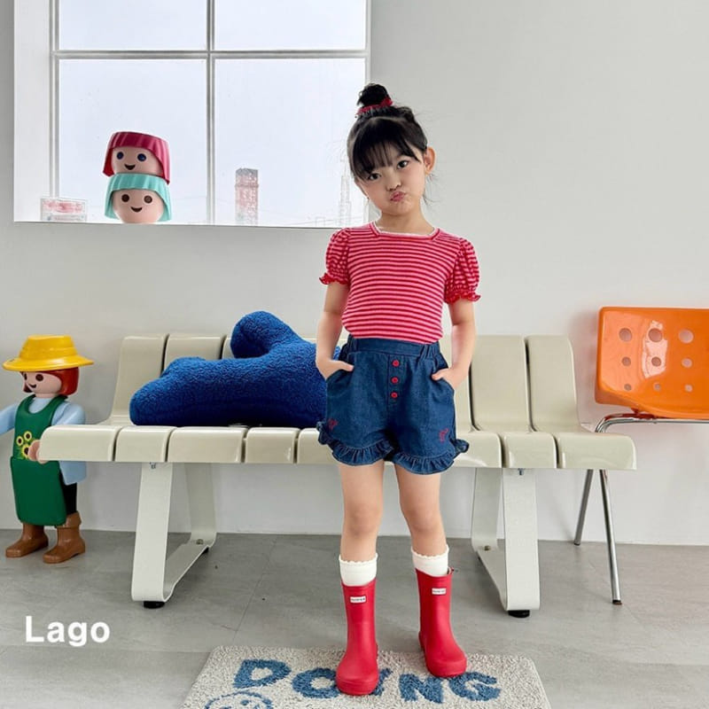 Lago - Korean Children Fashion - #discoveringself - Juju Frill Denim Pants - 4