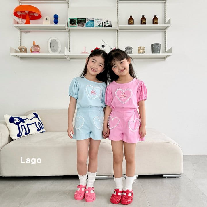 Lago - Korean Children Fashion - #fashionkids - Lovely Swan Top Bottom Set