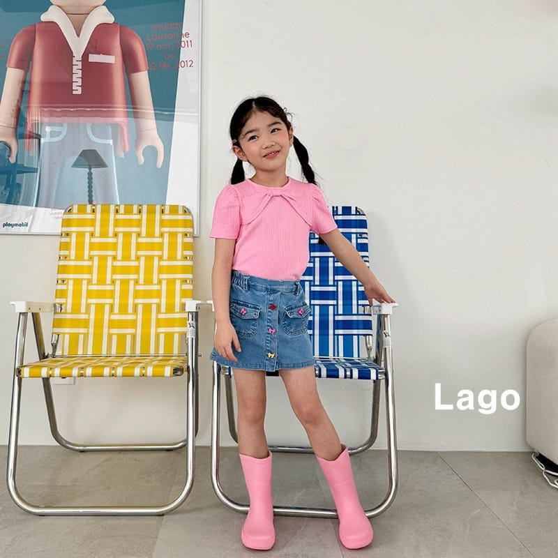 Lago - Korean Children Fashion - #kidsshorts - Vov Ribbon Tee - 2