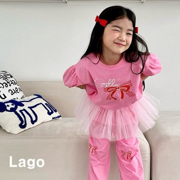 Lago - Korean Children Fashion - #kidsshorts - Ribbon Mesh Jogger - 2