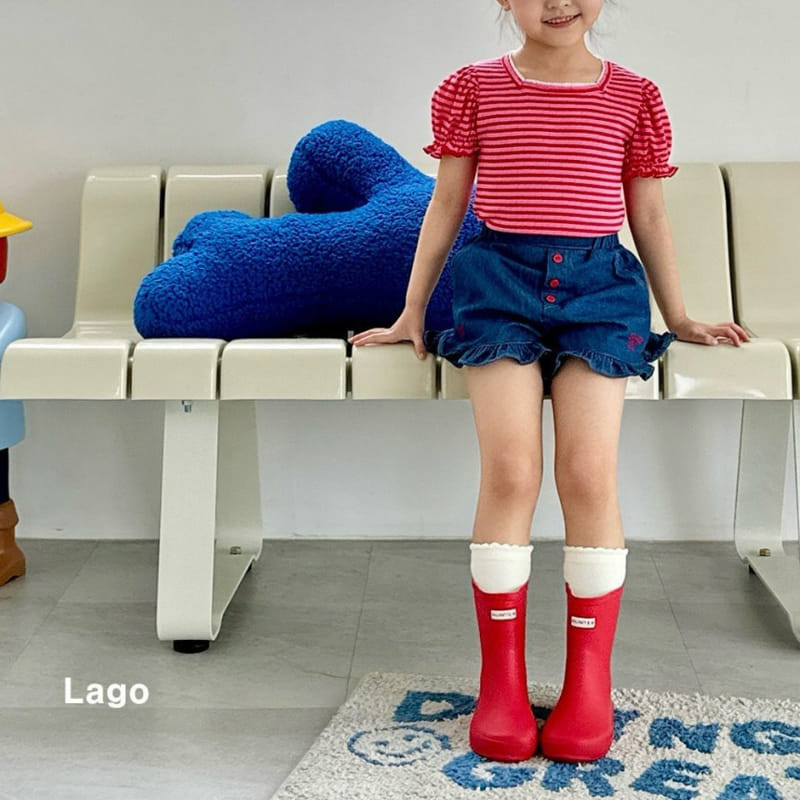 Lago - Korean Children Fashion - #kidzfashiontrend - Juju Frill Denim Pants - 7