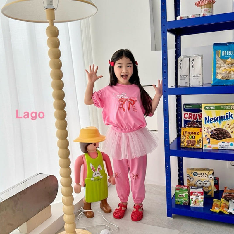Lago - Korean Children Fashion - #kidsstore - Ribbon Mesh Jogger - 4