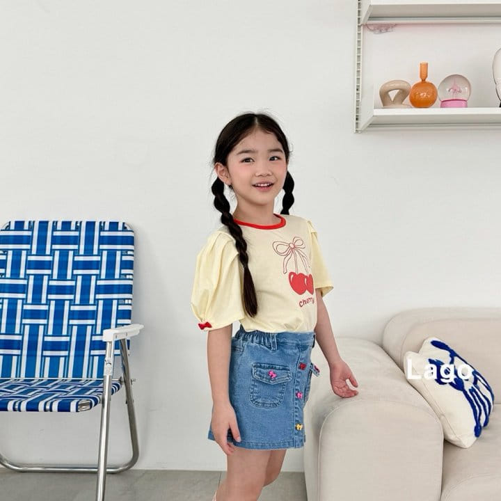 Lago - Korean Children Fashion - #kidzfashiontrend - Macaroon Wrap Denim Pants - 2