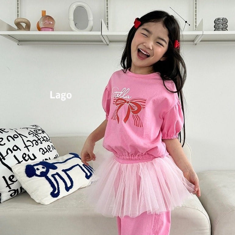Lago - Korean Children Fashion - #littlefashionista - Ribbon Mesh Jogger - 6