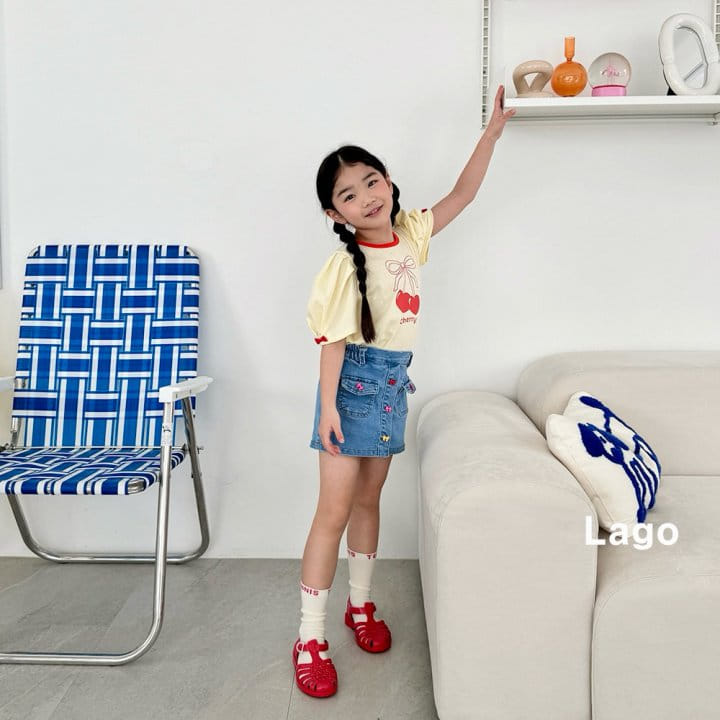 Lago - Korean Children Fashion - #Kfashion4kids - Macaroon Wrap Denim Pants - 4