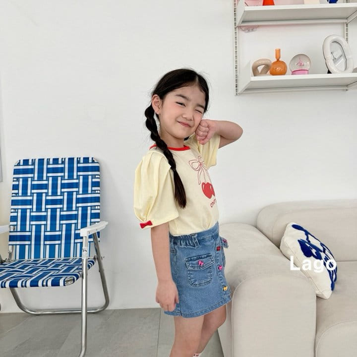 Lago - Korean Children Fashion - #magicofchildhood - Macaroon Wrap Denim Pants - 5
