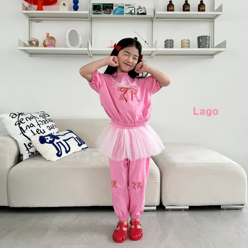 Lago - Korean Children Fashion - #minifashionista - Ribbon Mesh Jogger - 8