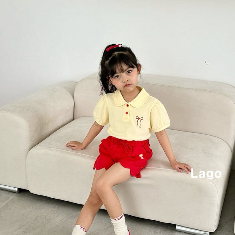 Lago - Korean Children Fashion - #prettylittlegirls - Ribbon Collar Tee - 11