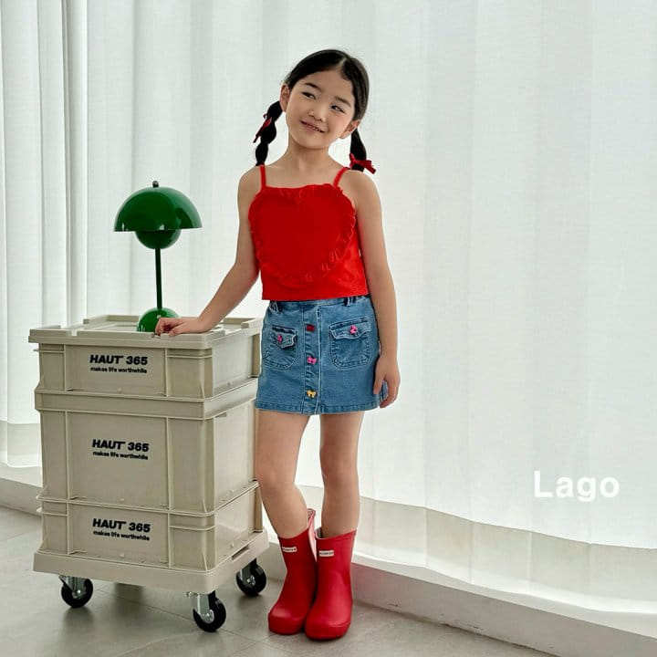 Lago - Korean Children Fashion - #prettylittlegirls - Macaroon Wrap Denim Pants - 7