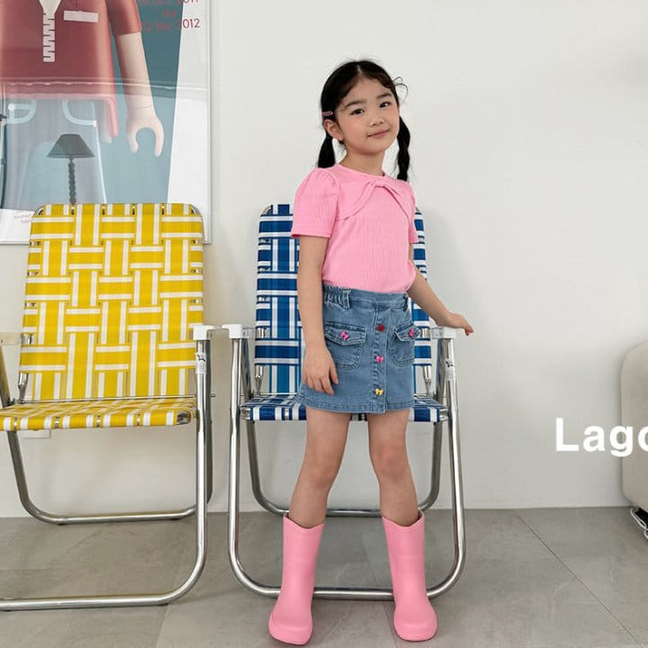 Lago - Korean Children Fashion - #stylishchildhood - Macaroon Wrap Denim Pants - 10