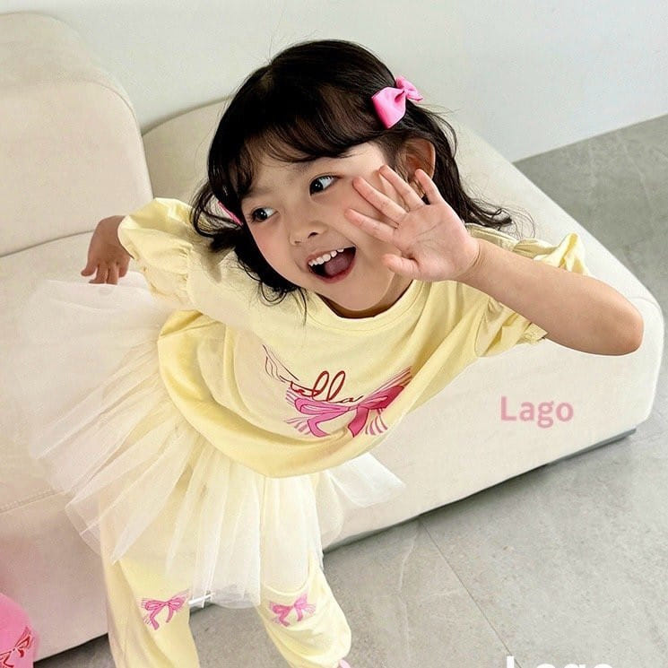 Lago - Korean Children Fashion - #todddlerfashion - Ribbon Mesh Jogger - 10