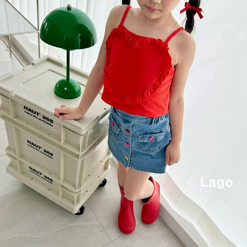 Lago - Korean Children Fashion - #todddlerfashion - Macaroon Wrap Denim Pants - 8