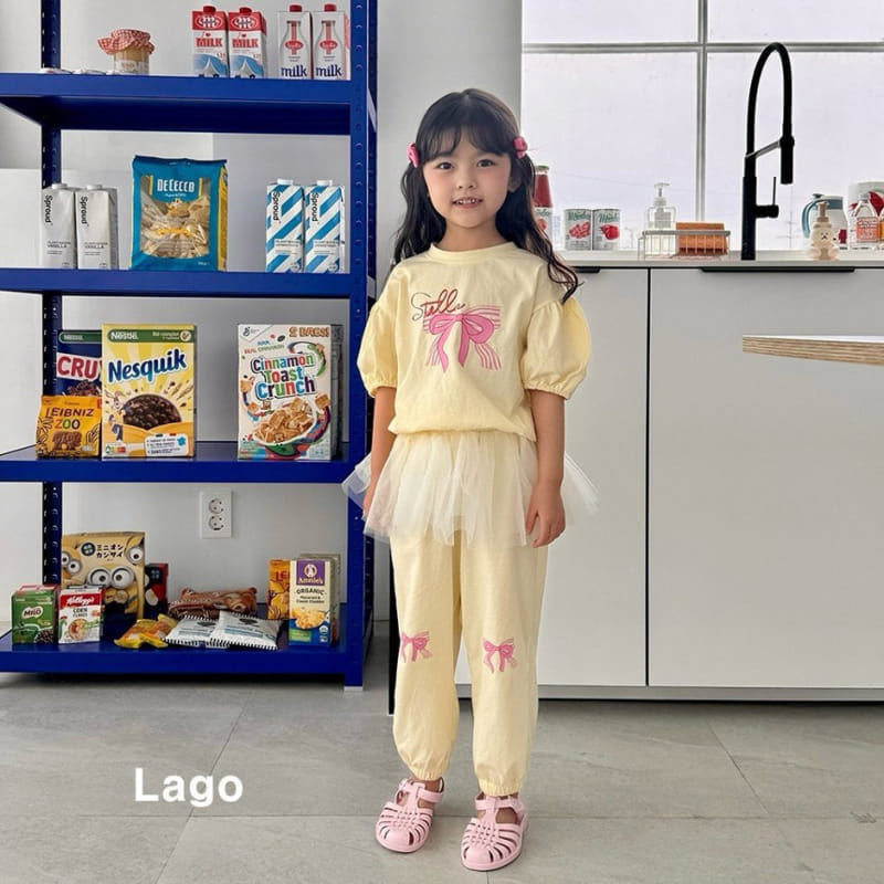 Lago - Korean Children Fashion - #toddlerclothing - Ribbon Mesh Jogger - 11
