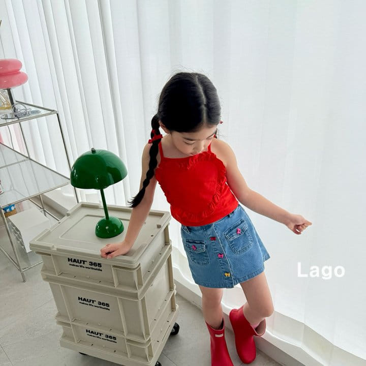 Lago - Korean Children Fashion - #toddlerclothing - Macaroon Wrap Denim Pants - 9