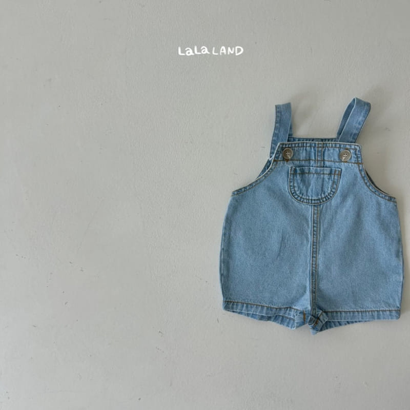 Lalaland - Korean Baby Fashion - #babyoutfit - Bebe Denim Dungarees - 3